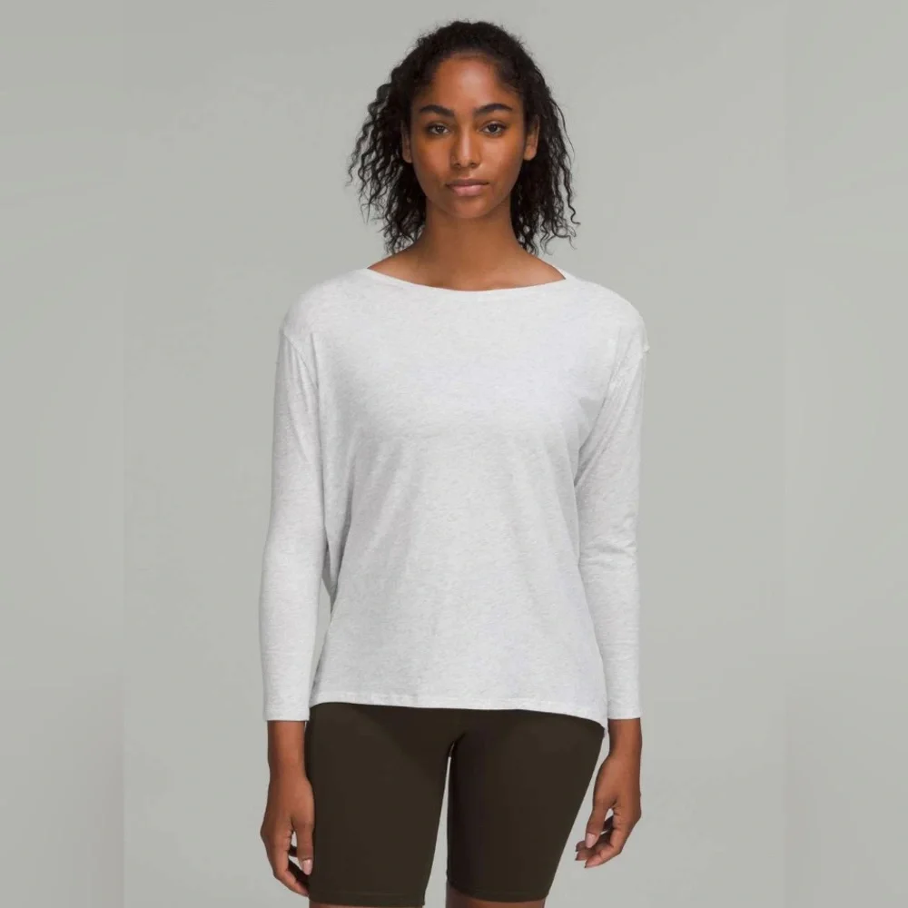 Lululemon Back in Action Long Sleeve Shirt - Heathered Core Ultra Light Grey - Picture 7 of 8